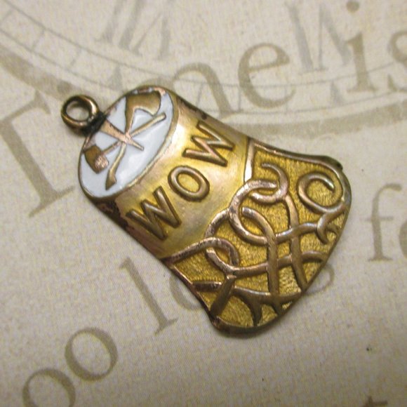ANTIQUE Woodmen of The World Watch Fob ~Signed 1909 WOODMEN Decorated Watch Fob - Picture 6 of 12